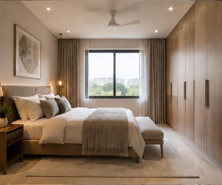 Completed bedroom interior
