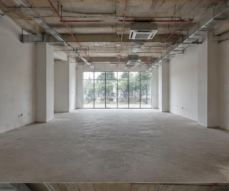 Unfinished commercial showroom