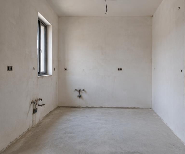 Unfinished kitchen shell