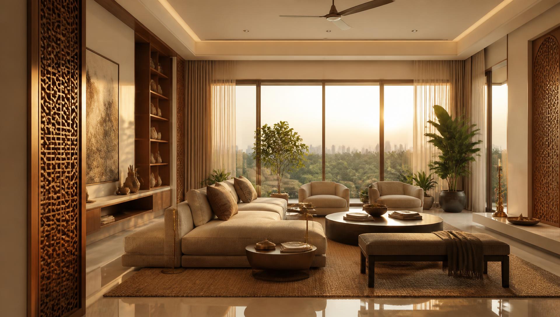 Luxury residential living room interior designed in Patna