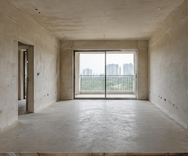 Unfinished residential living room