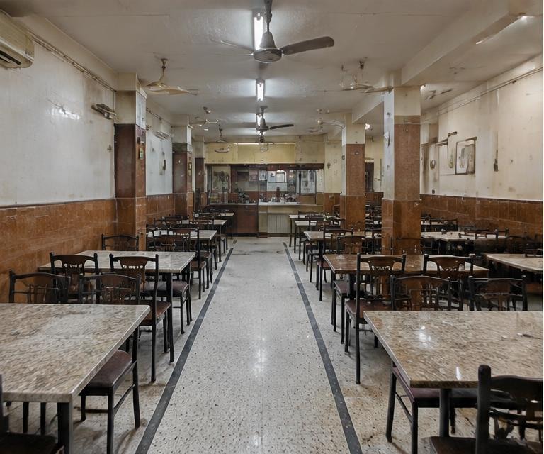 Dated restaurant dining room
