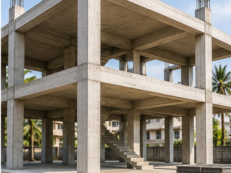 Reinforced concrete frame executed from the structural design